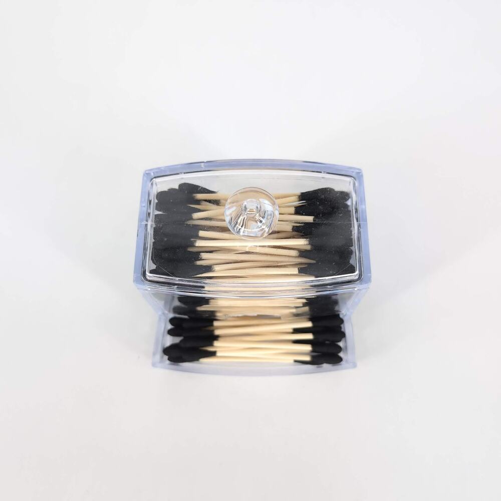 Clear Transparent See Through Acrylic Cotton Swab Dispenser Q Tip Storage Box